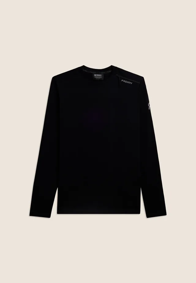 freddy-t-shirt-manches-longues-jersey-stretch-zip-d-corative image 1
