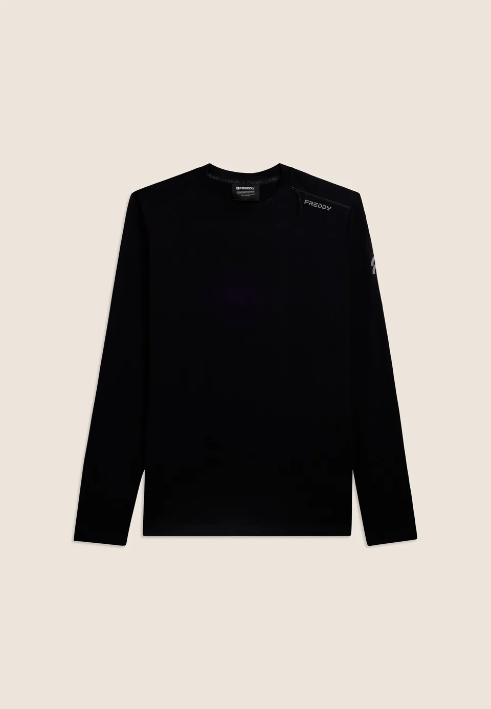 freddy-t-shirt-manches-longues-jersey-stretch-zip-d-corative image 1