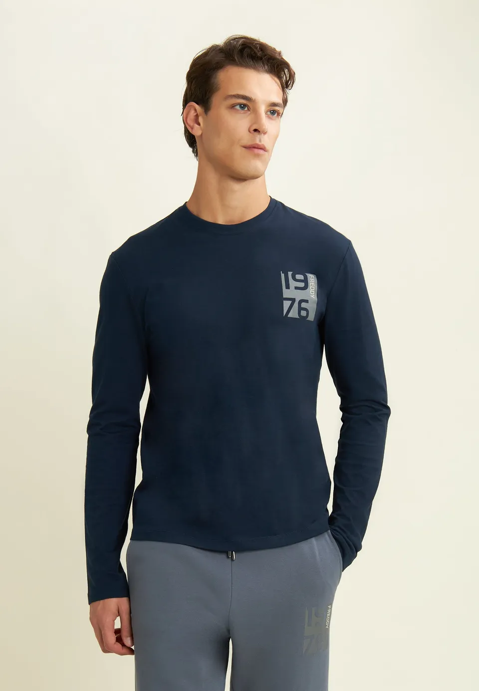 freddy-t-shirt-homme-manche-longue-coton-imprim-1976 image 1
