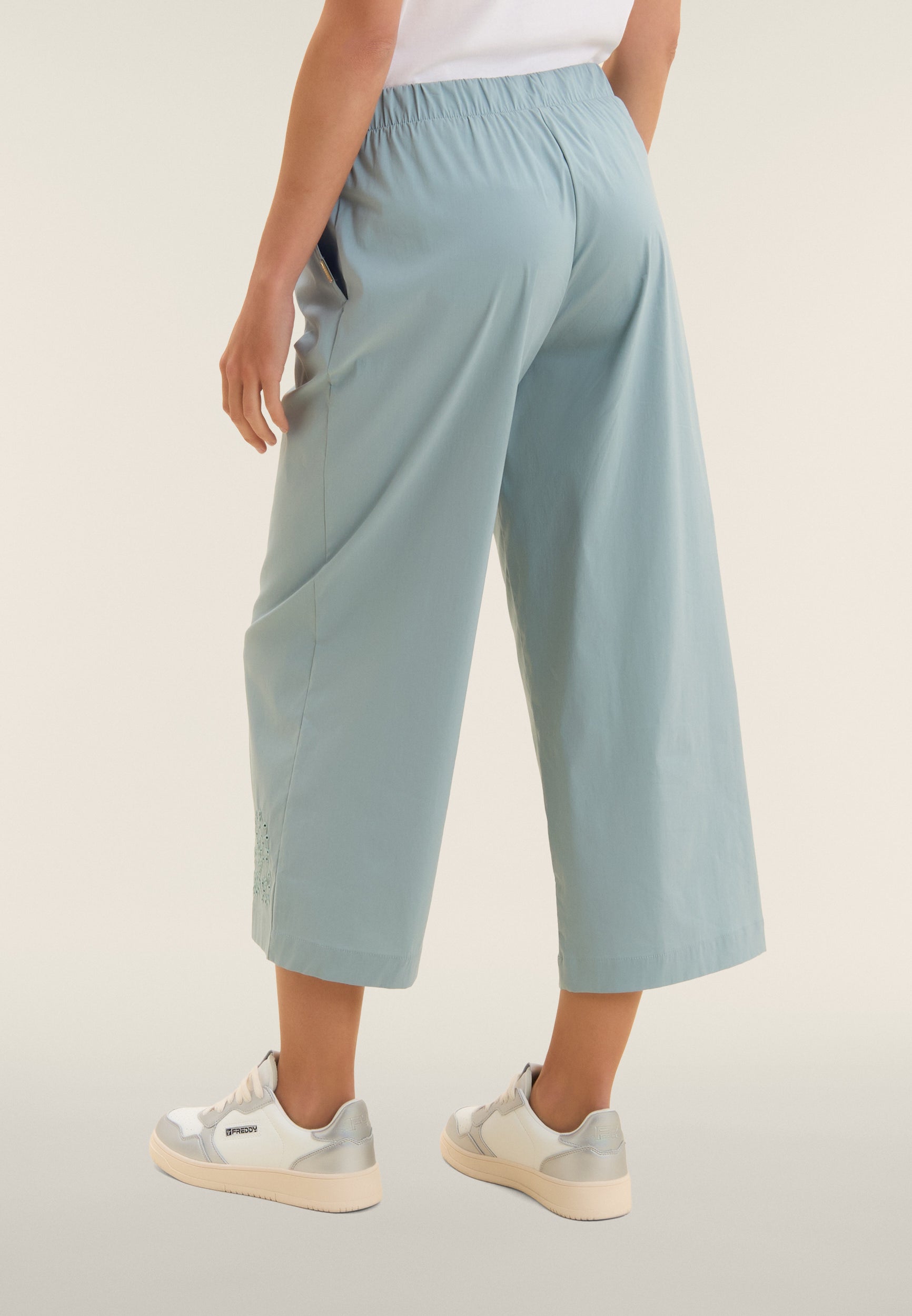 freddy-pantalon-cropped-wide-leg-femme-broderie-florale image 3