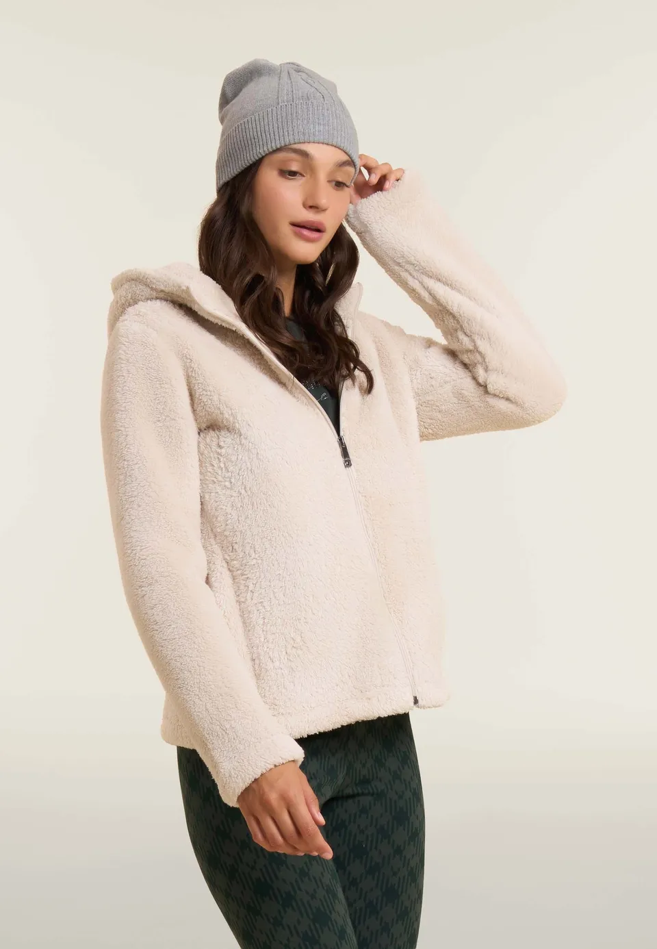 freddy-sweat-femme-en-pile-sherpa-capuche-full-zip image 1