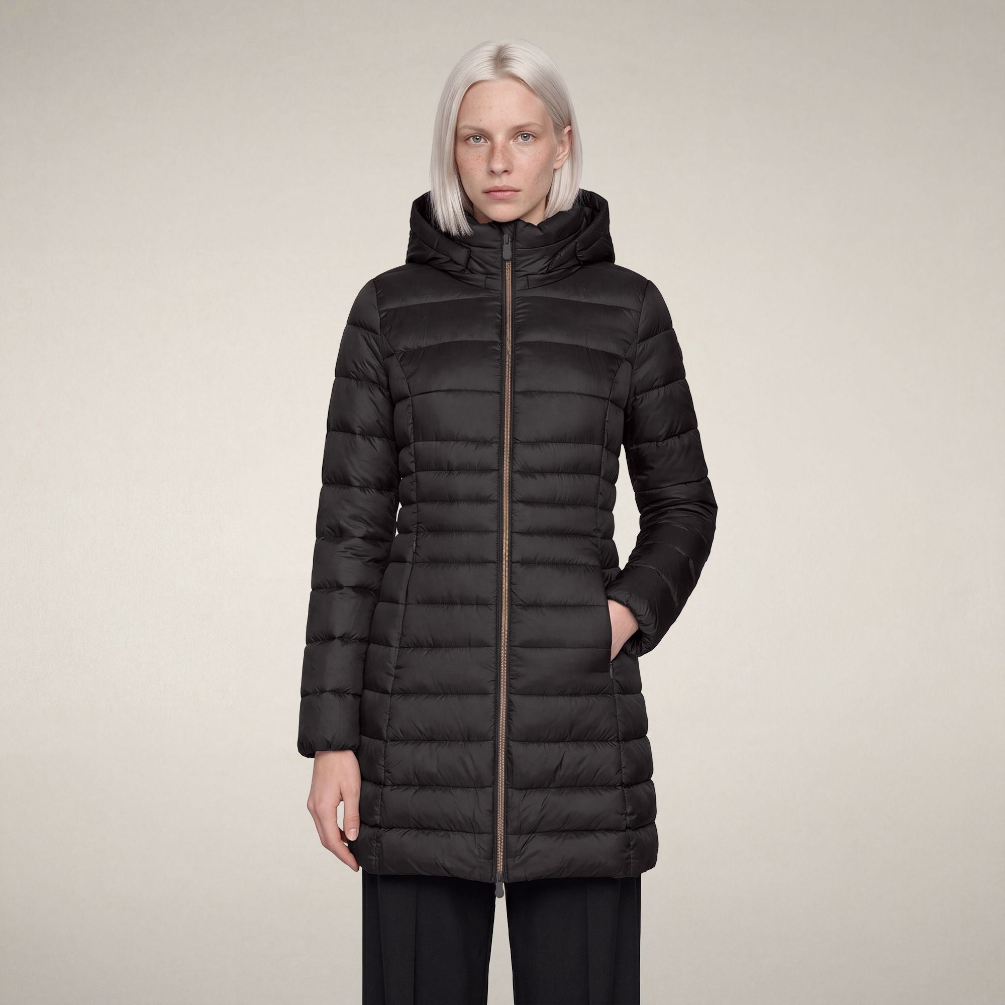 save-the-duck-reese-doudoune-longue-femme-marron-noir image 5