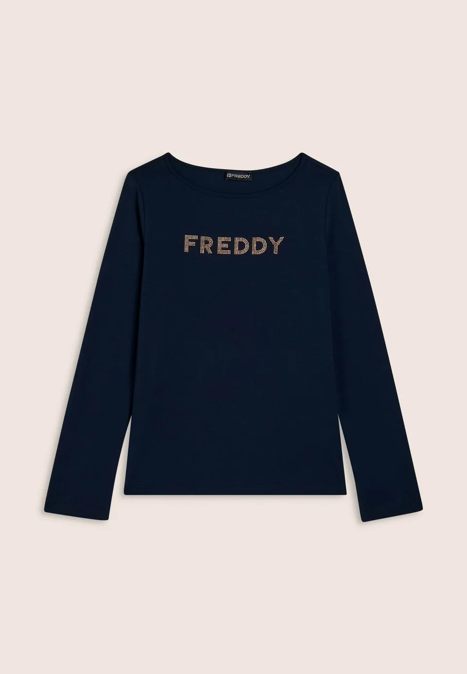 freddy-t-shirt-manches-longues-femme-jersey-logo-strass-dor-s image 1