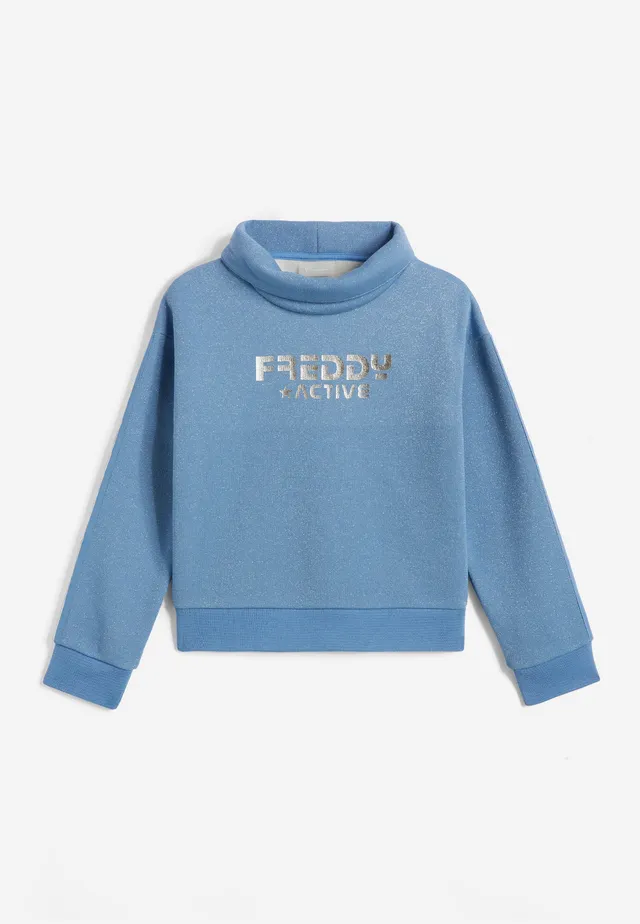 freddy-maglia-fille-col-haut-coton-lurex-effet-glitter image 1