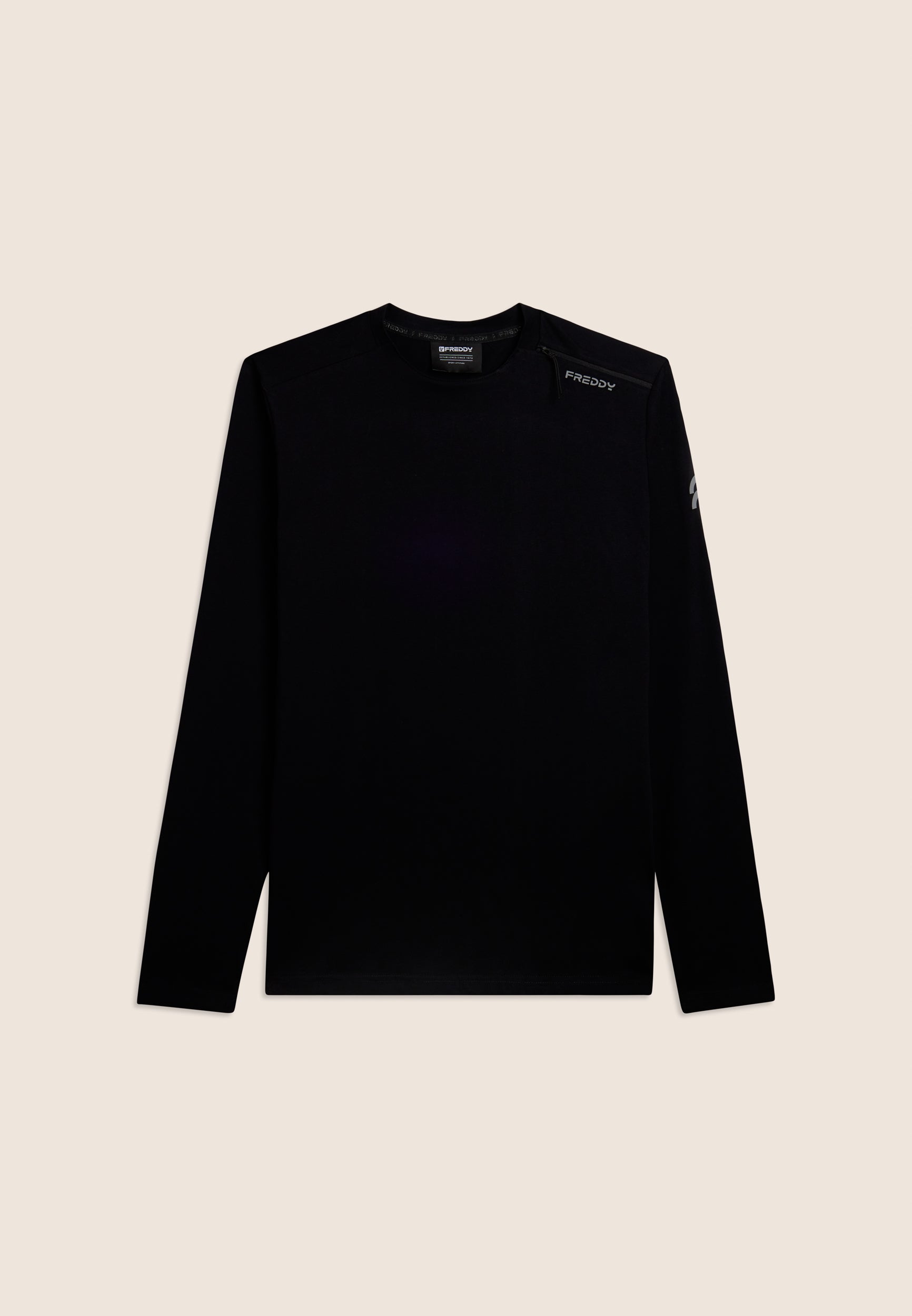 freddy-t-shirt-manches-longues-jersey-stretch-zip-d-corative image 1