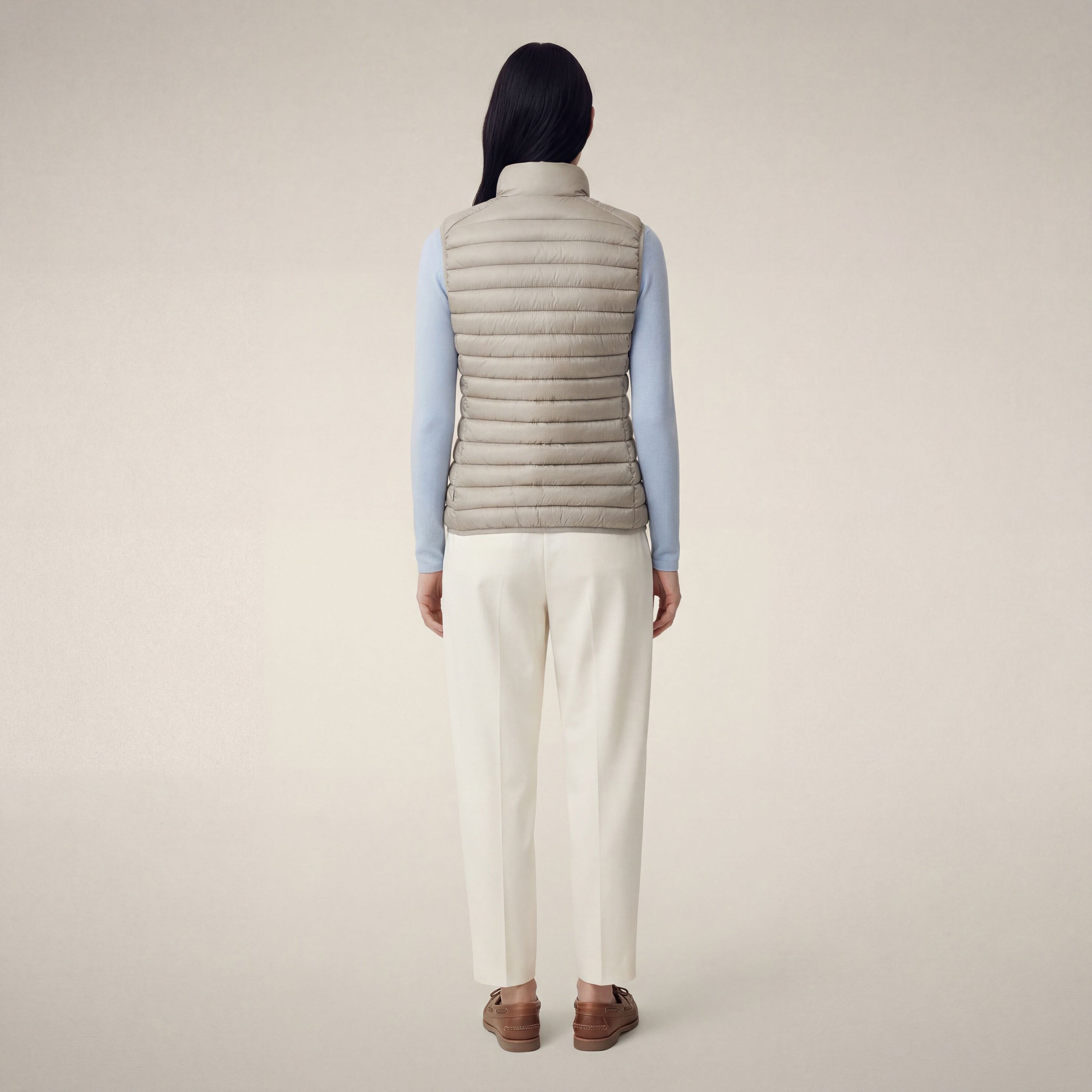 save-the-duck-charlotte-gilet-femme-beige-clair image 2