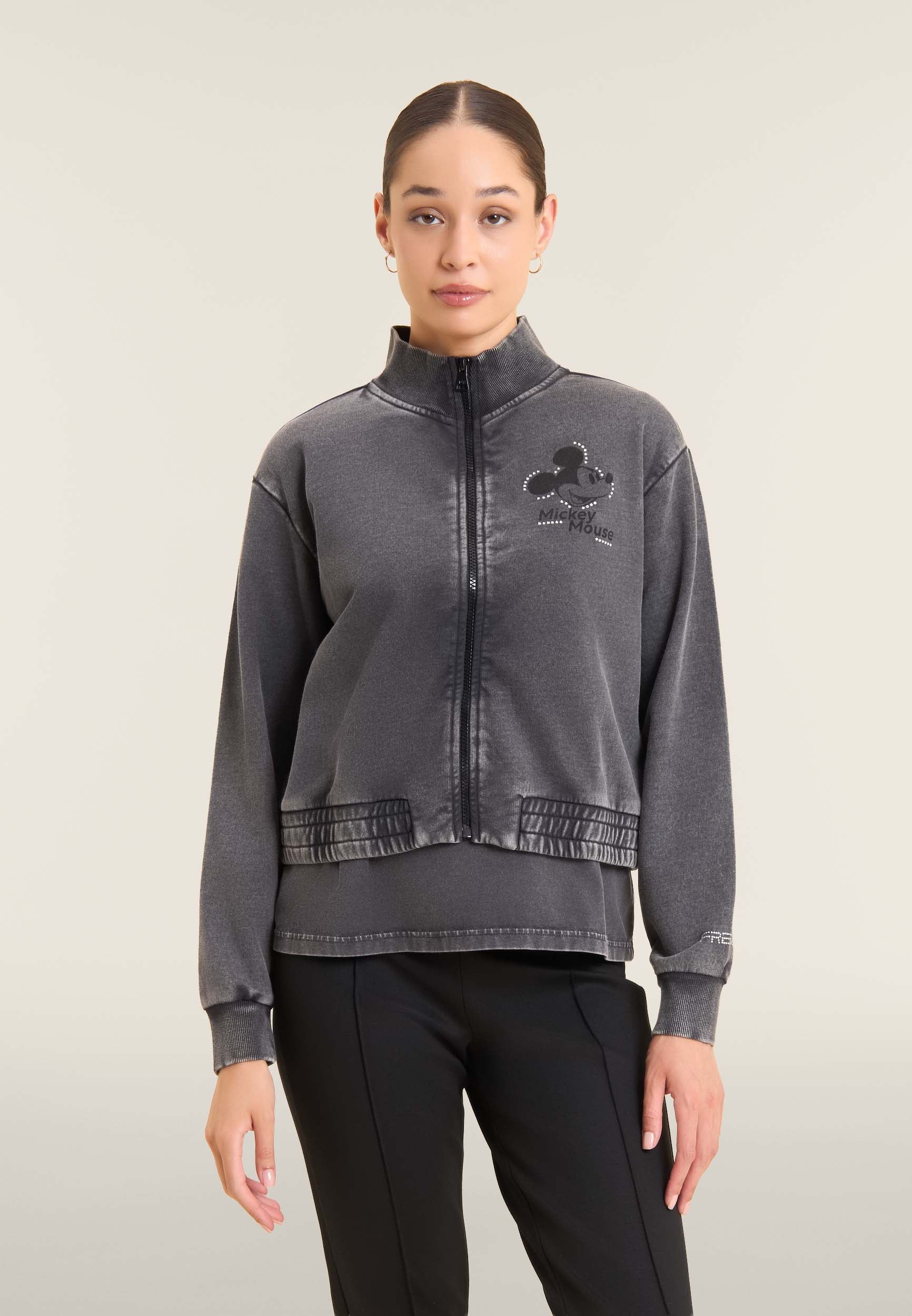 freddy-sweat-bomber-cropped-zip-disney-mickey-strass-femme image 1