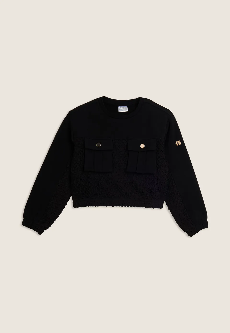 freddy-felpa-junior-sweat-cropped-teddy-poches-poitrine-fille image 1