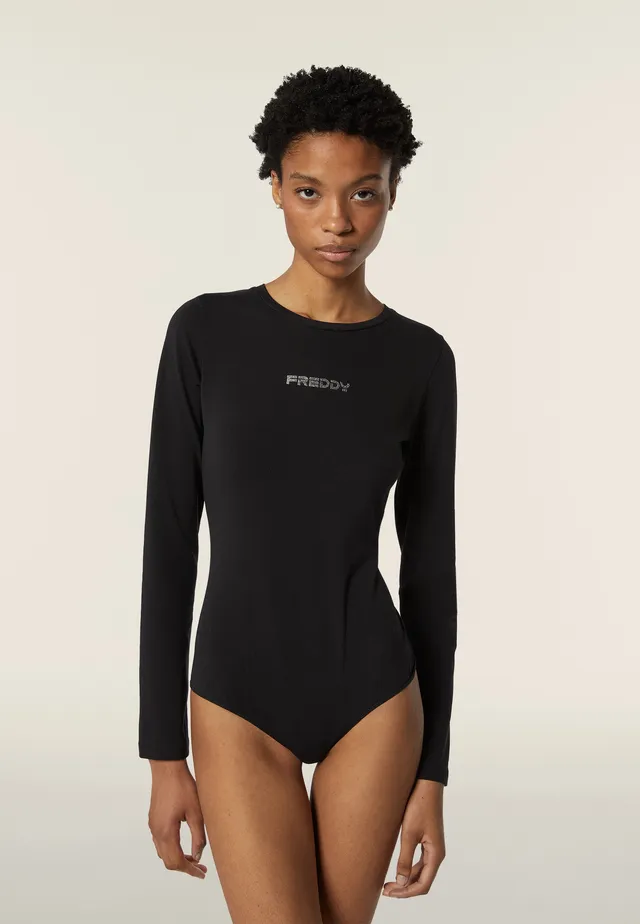 freddy-body-manches-longues-scollo-quadrato-jersey-strass image 1