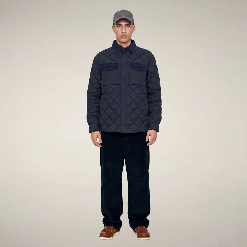 save-the-duck-firmin-doudoune-homme-bleu-noir-matelass image 1
