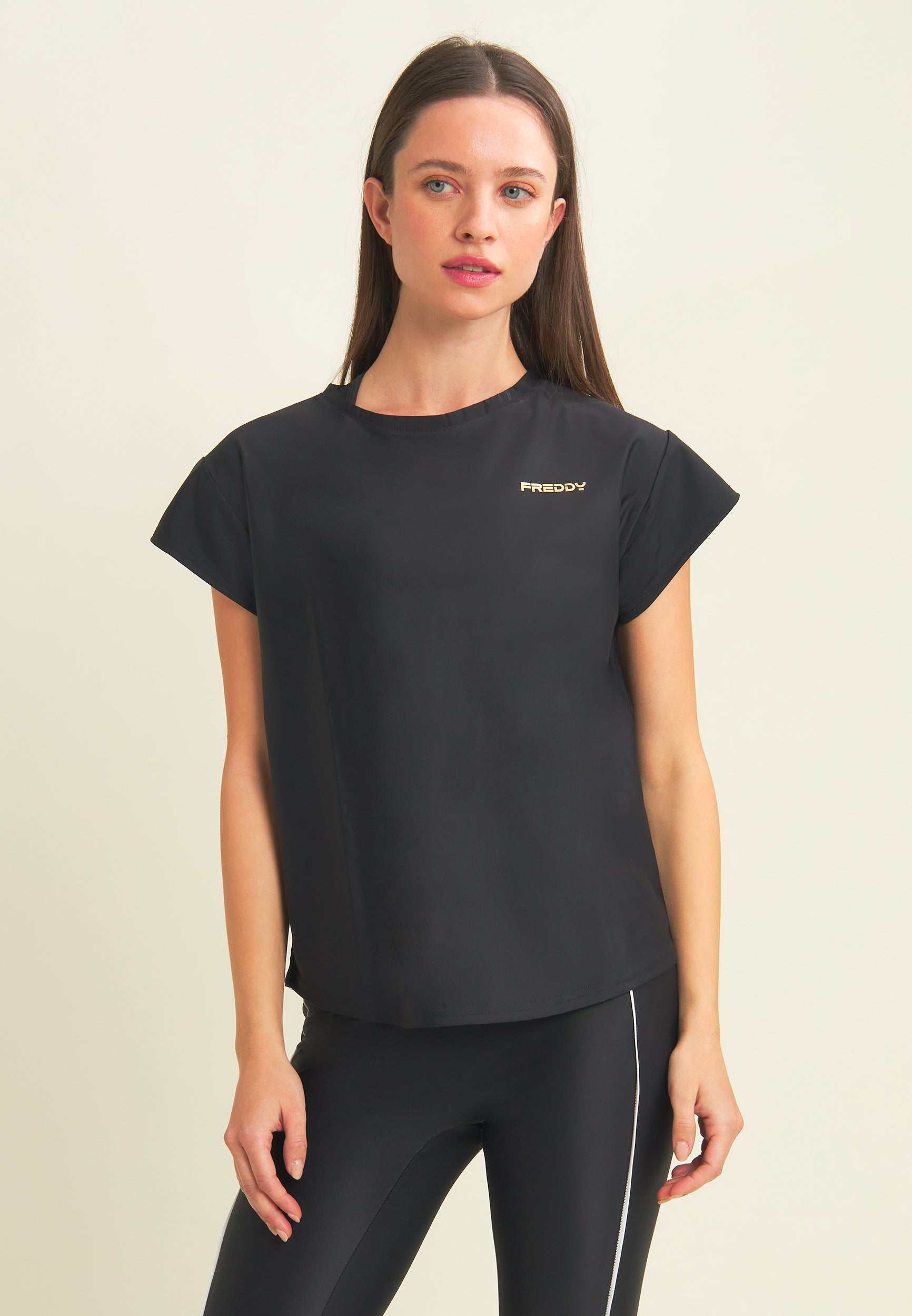 freddy-t-shirt-technique-femme-manches-ailettes-jersey-nylon image 1