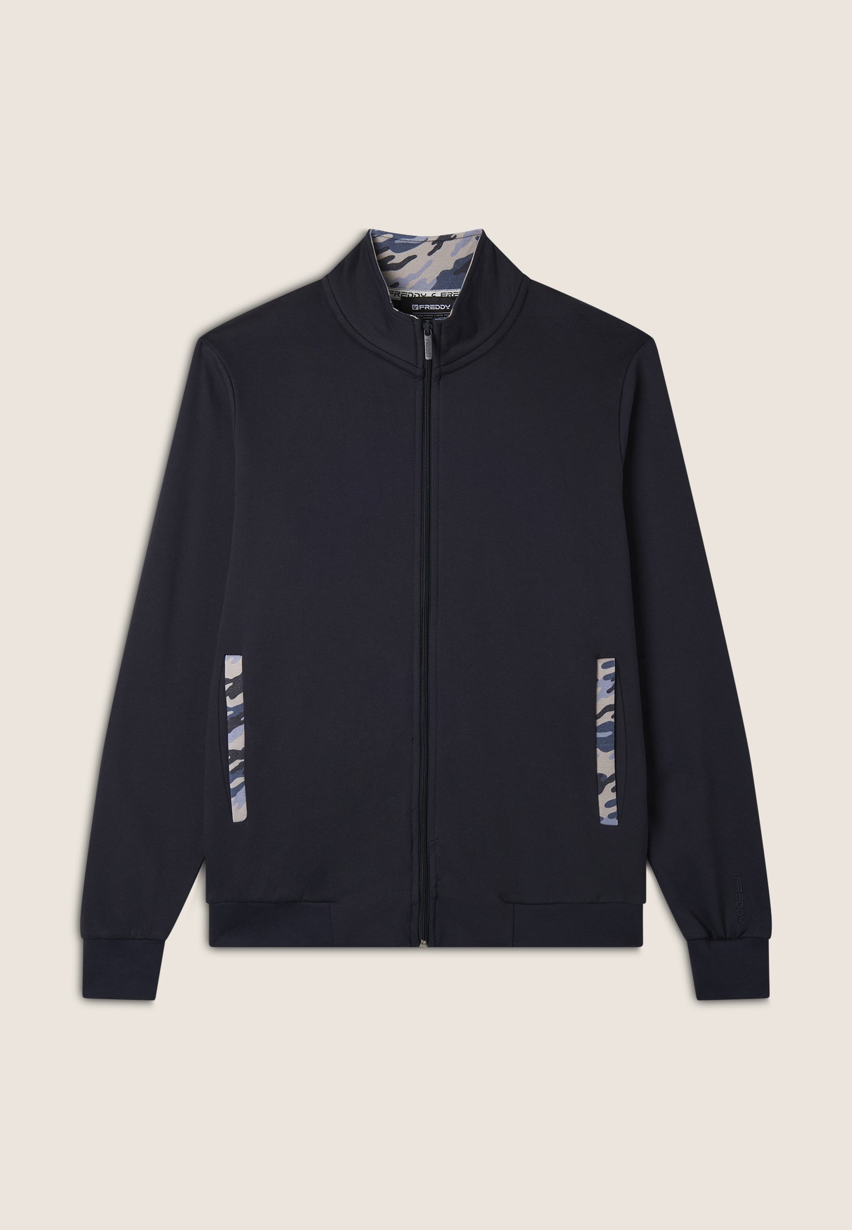 freddy-sweat-homme-full-zip-col-haut-d-tails-camouflage image 4