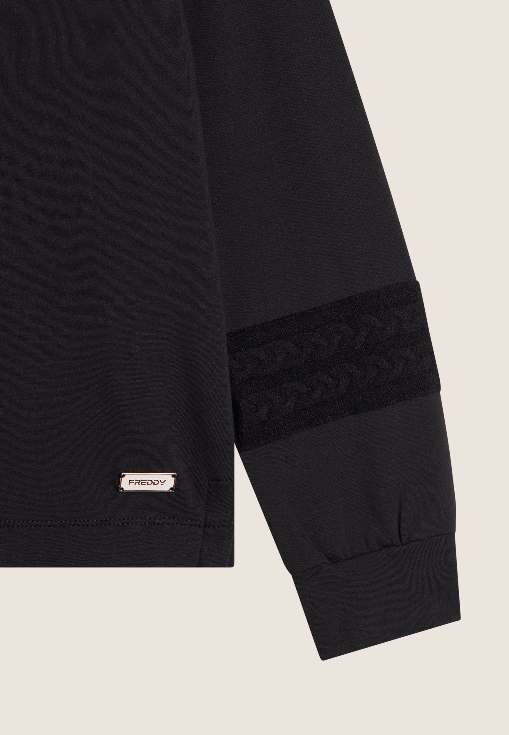 freddy-sweat-femme-col-haut-c-tes-inserts-torsades image 8