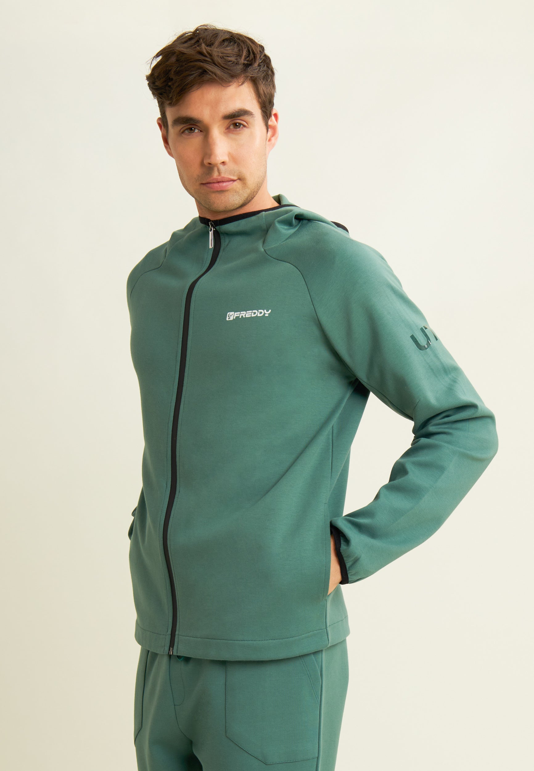freddy-sweat-homme-full-zip-capuche-jacquard image 1