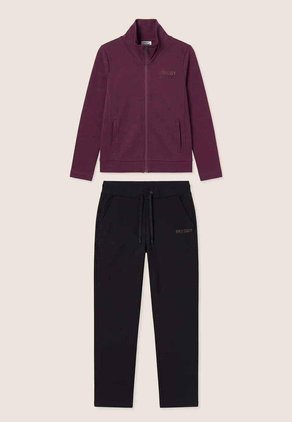 freddy-tuta-sportiva-femme-full-zip-col-haut-strass image 1