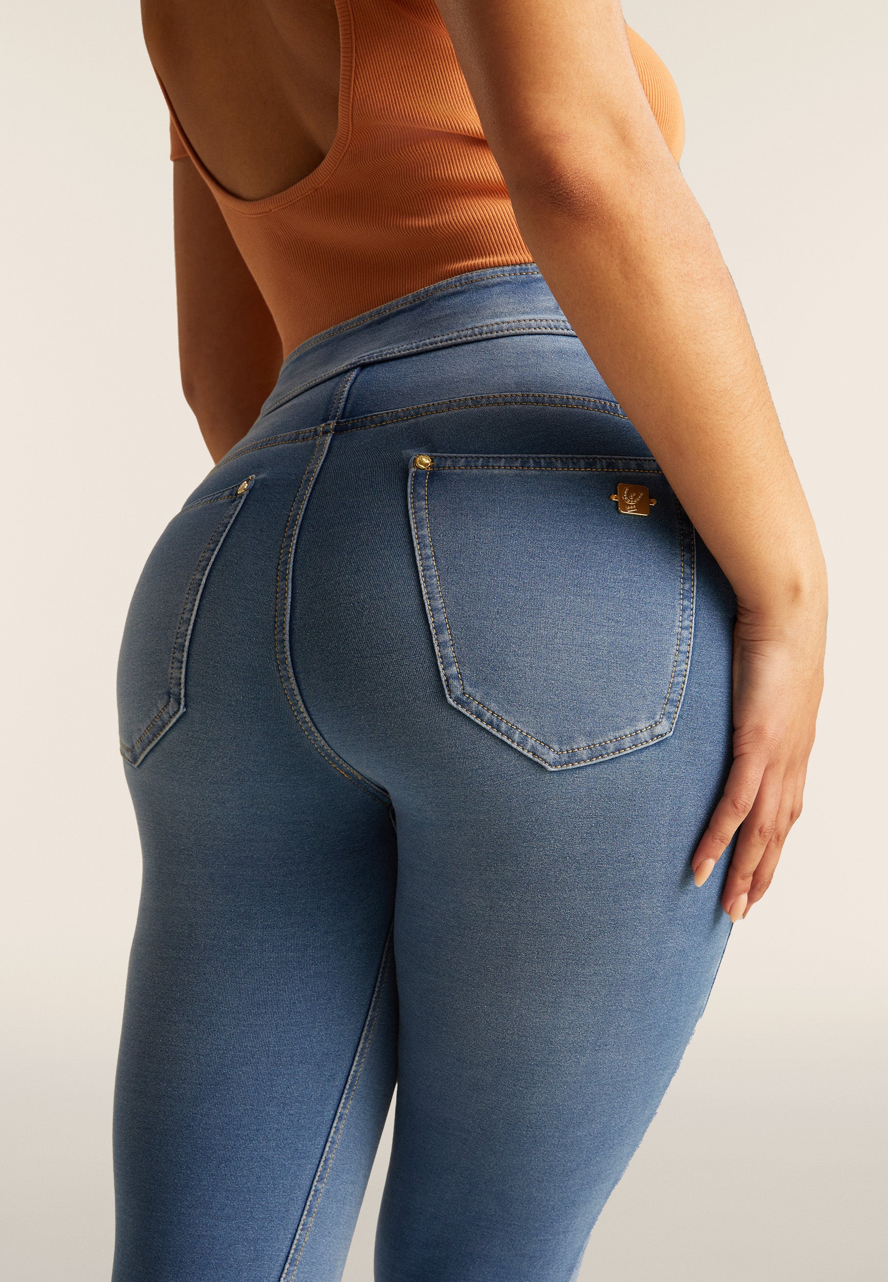 freddy-n-o-w-jeggings-skinny-taille-haute-femme-coton-bio-effet-denim image 4
