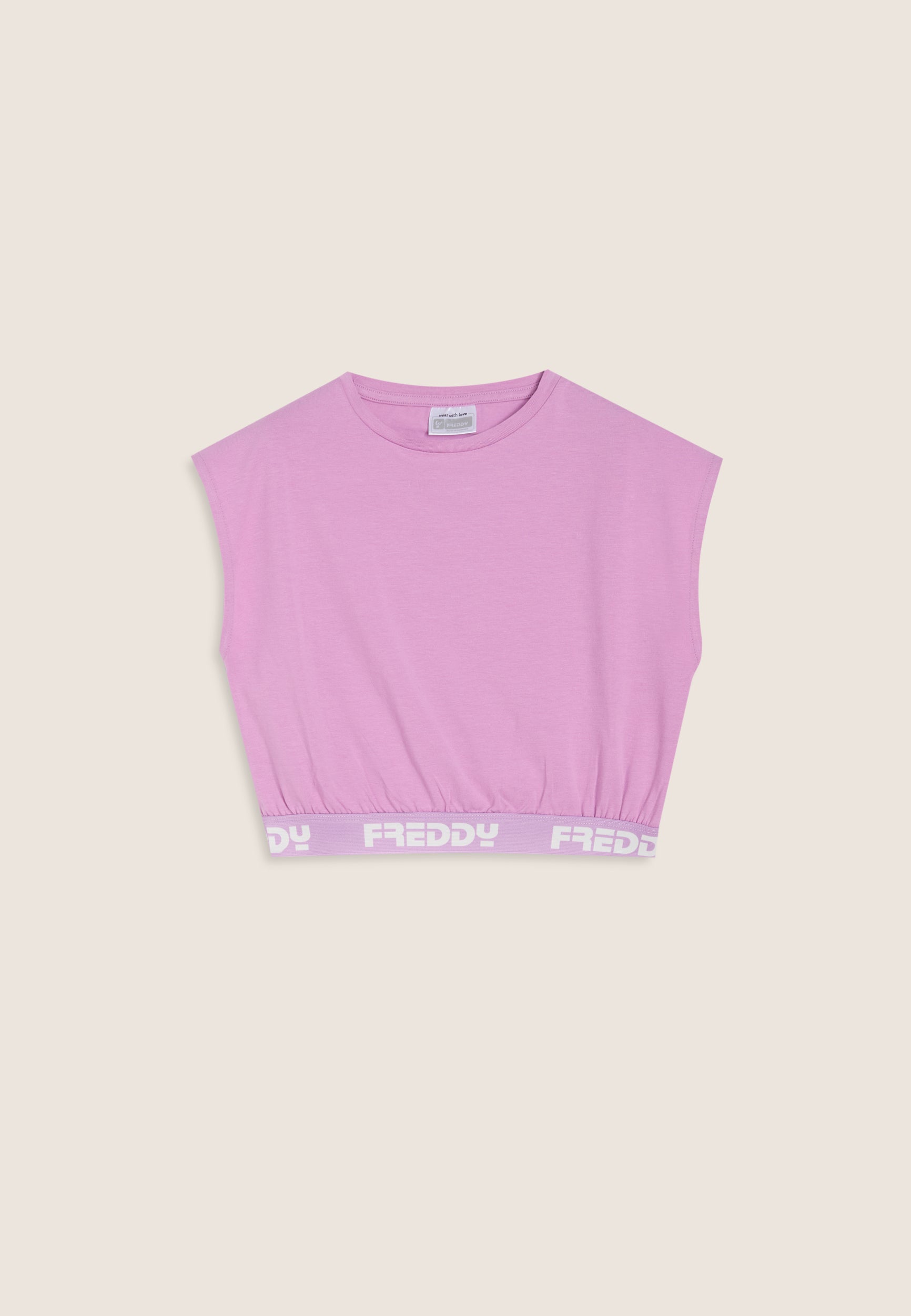 freddy-top-sans-manches-femme-cropped-lastique-jacquard-logot image 7
