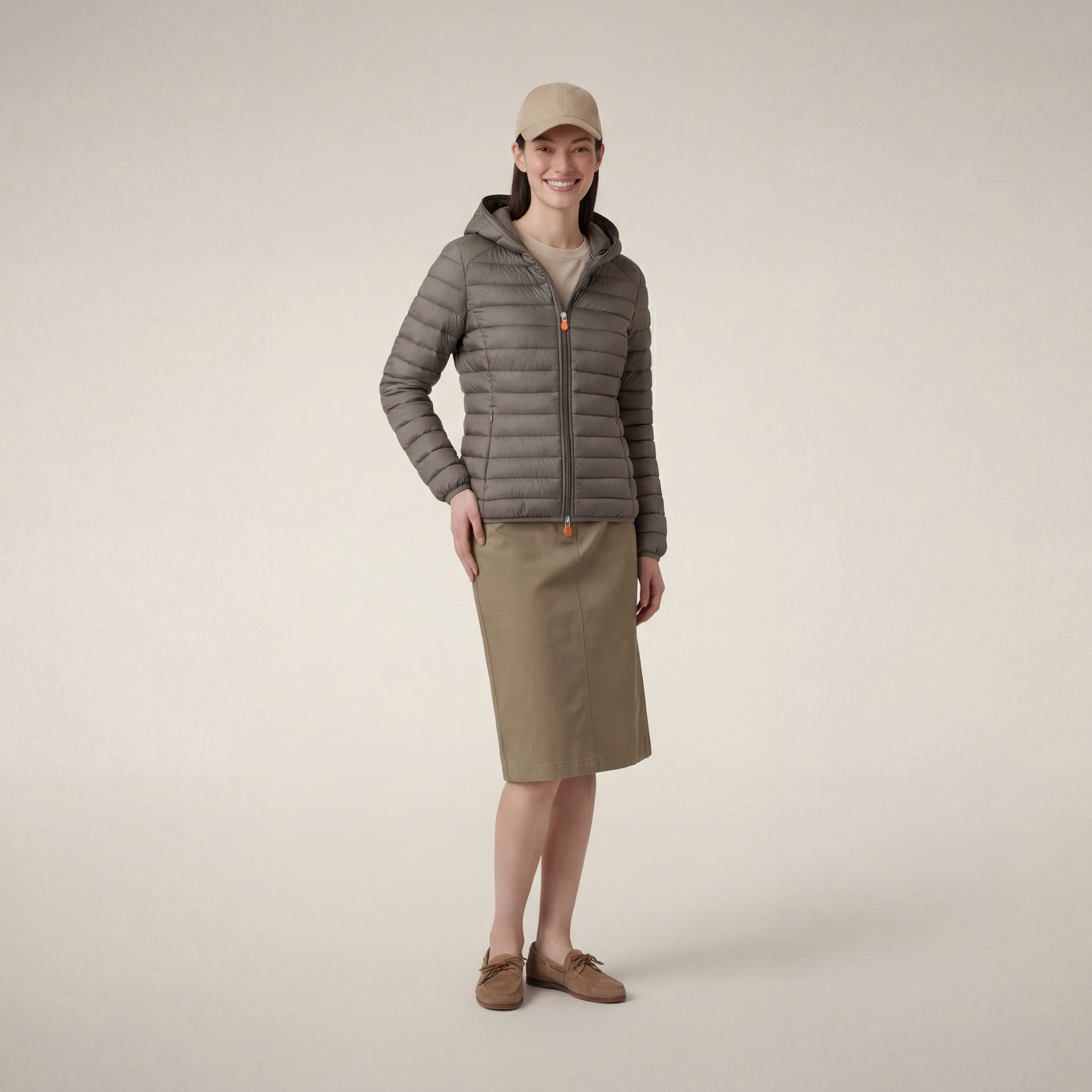 save-the-duck-daisy-doudoune-femme-capuche-gris-l-phant image 1