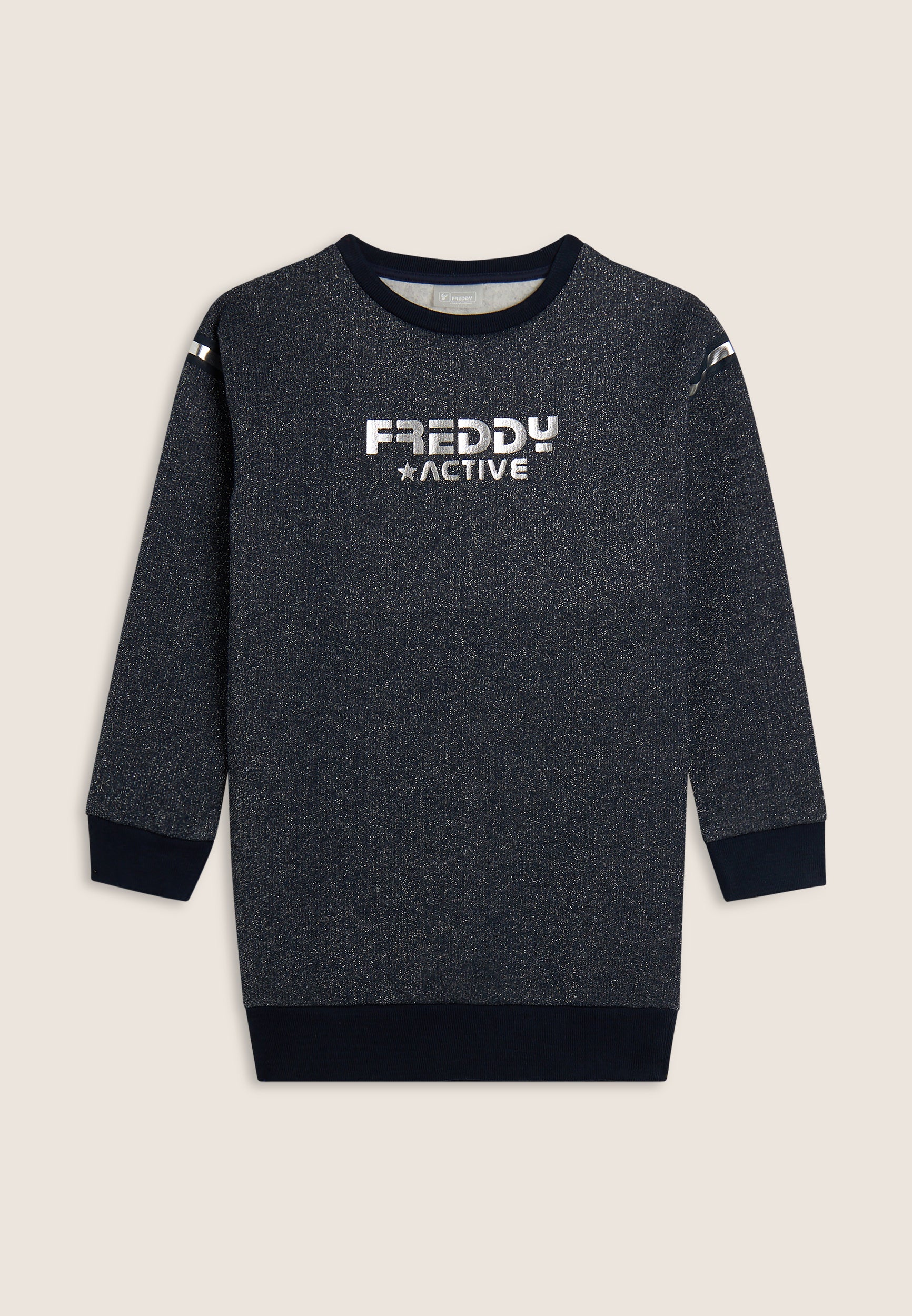freddy-sweat-maxi-fille-coton-effet-lurex-argent image 1