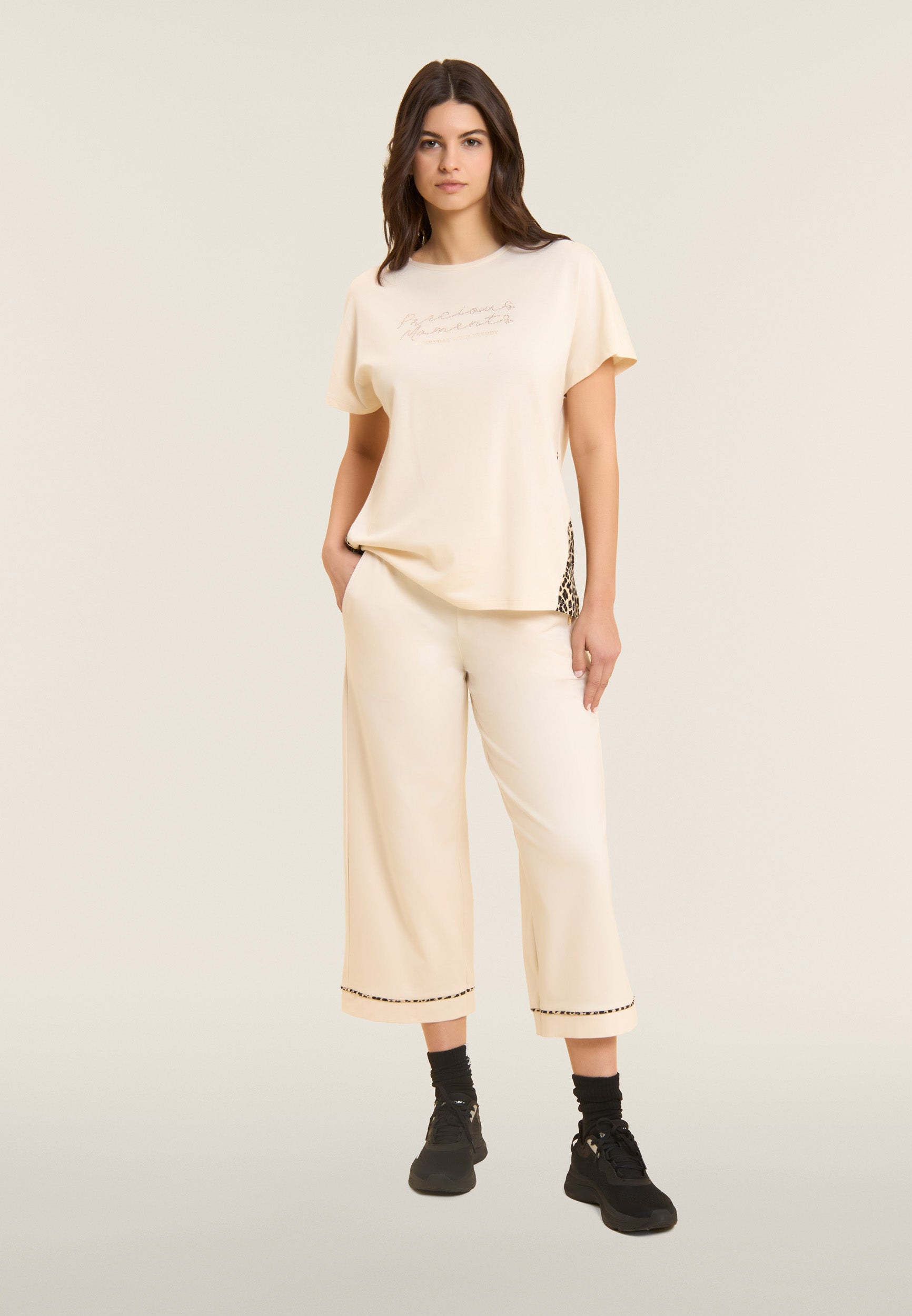 freddy-pantalon-cropped-wide-leg-jersey-coton-insert-animalier image 2