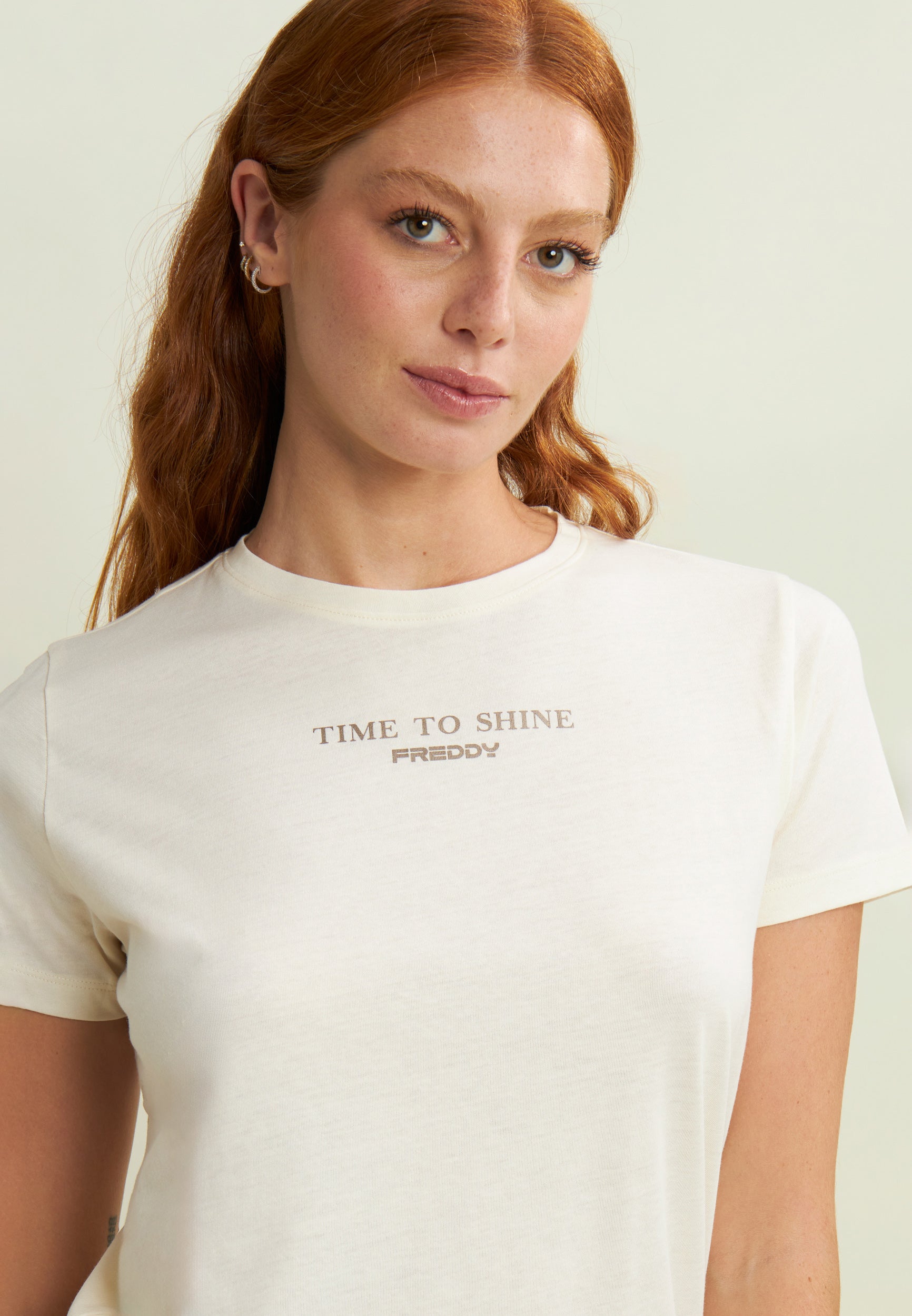 freddy-t-shirt-femme-comfort-avec-imprim-dor-time-to-shine image 3