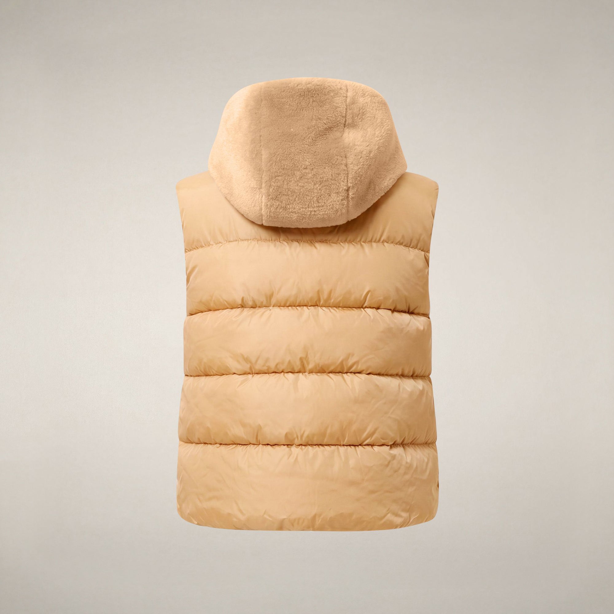 save-the-duck-cassandra-gilet-matelass-femme-beige-pierre-fourrure image 4