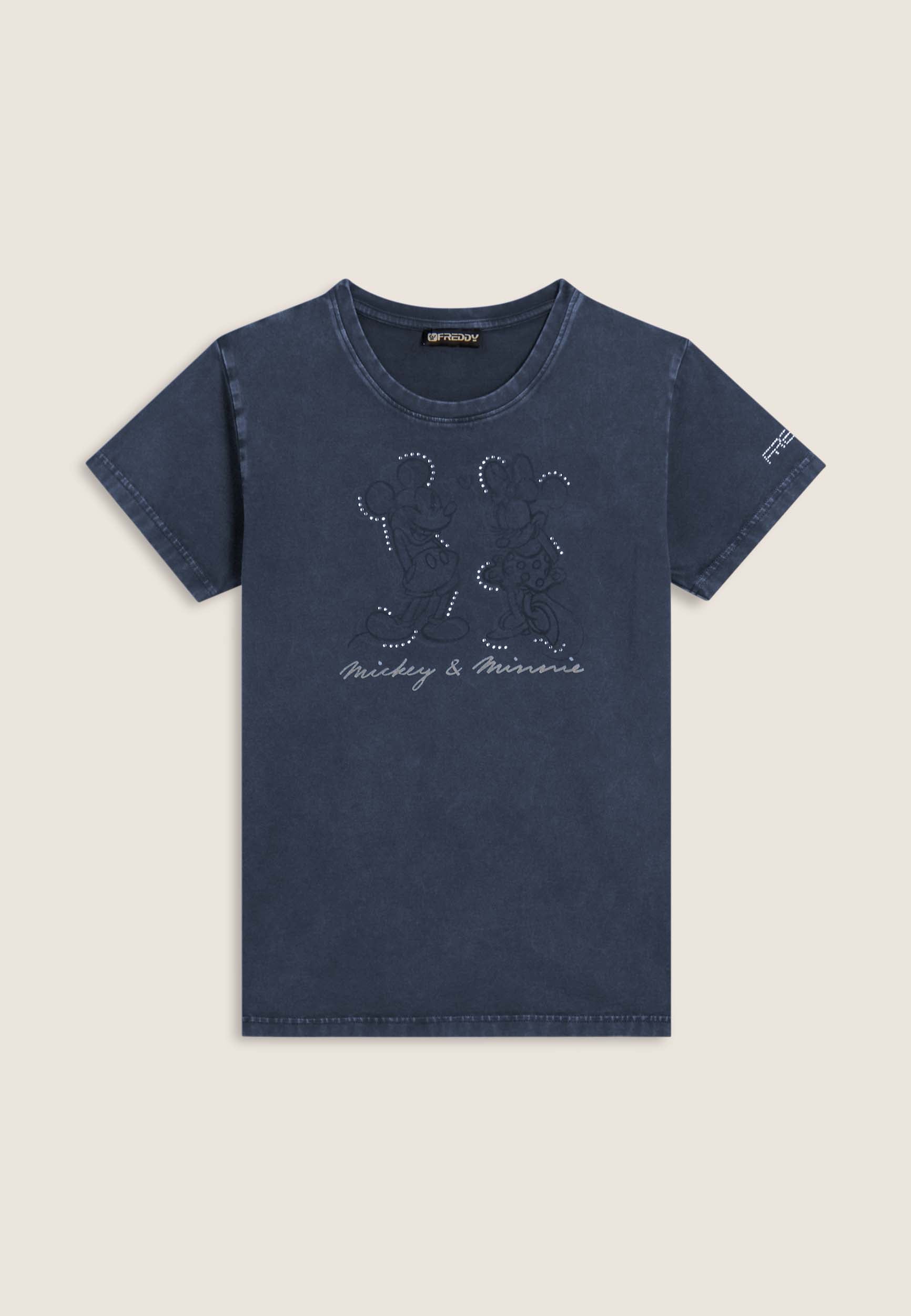 freddy-t-shirt-femme-disney-mickey-minnie-strass-acid-wash image 8