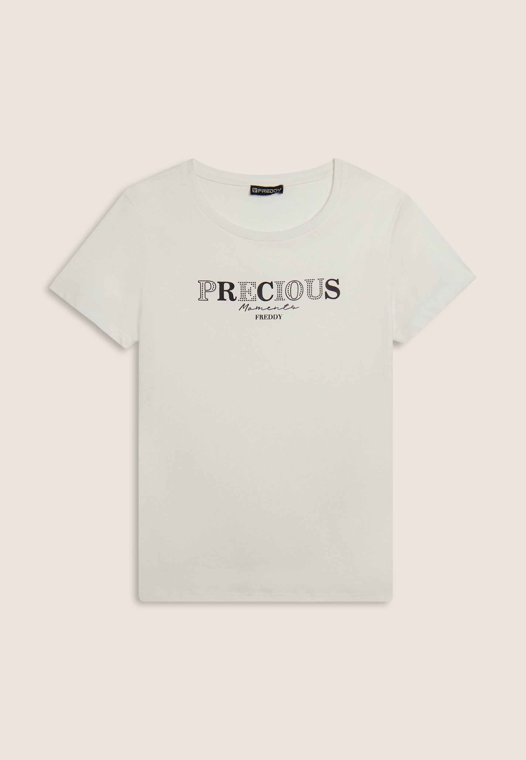 freddy-t-shirt-femme-precious-moments-strass-coton-supima image 5