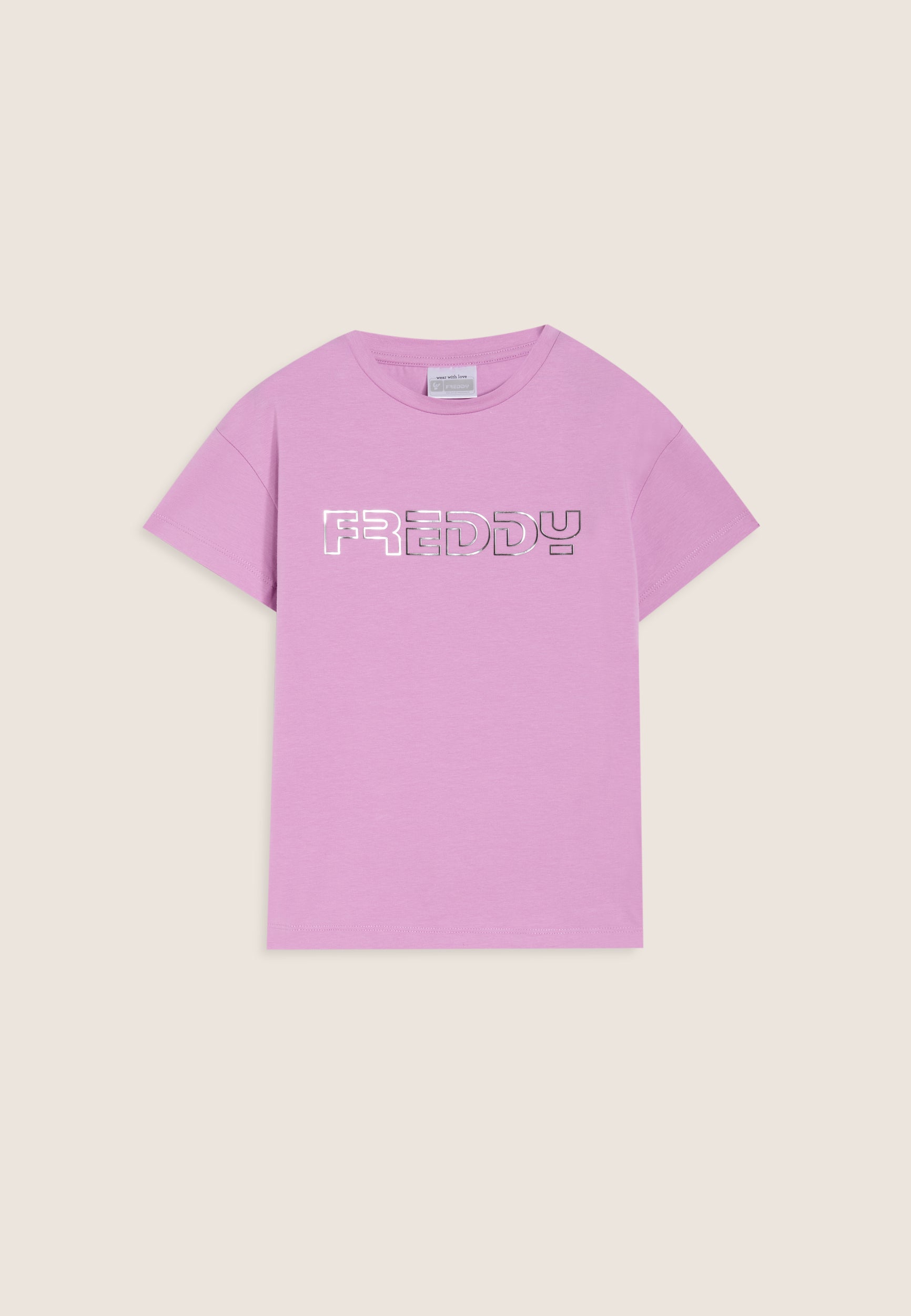 freddy-t-shirt-fille-regular-fit-logo-argent image 1