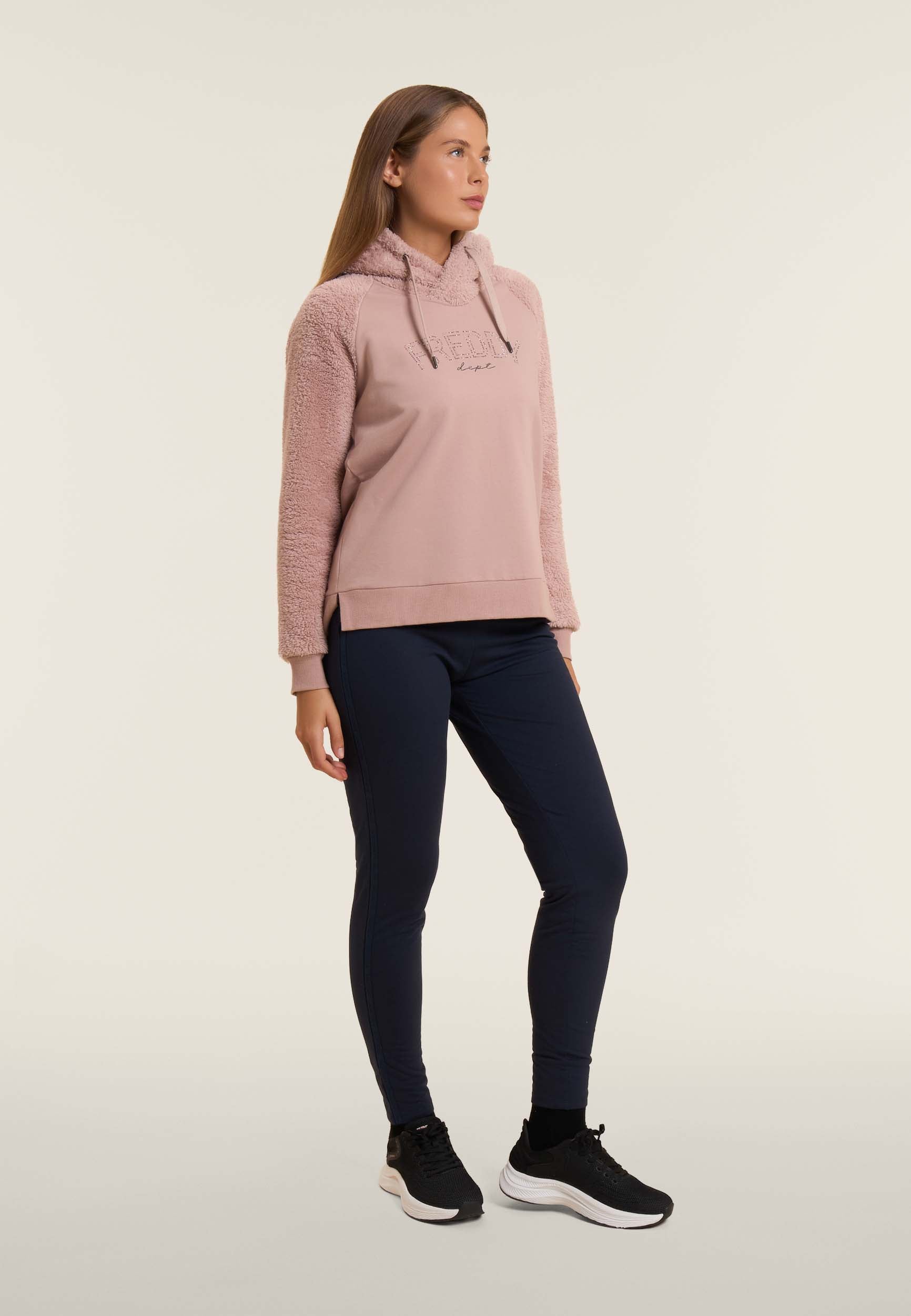 freddy-sweat-capuche-crois-e-manches-sherpa-sweat-femme image 2
