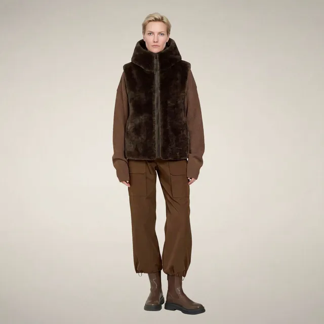 save-the-duck-cassandra-gilet-femme-marron-terre image 1