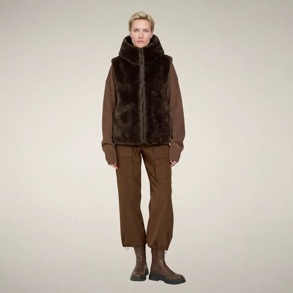 save-the-duck-cassandra-gilet-femme-marron-terre image 1