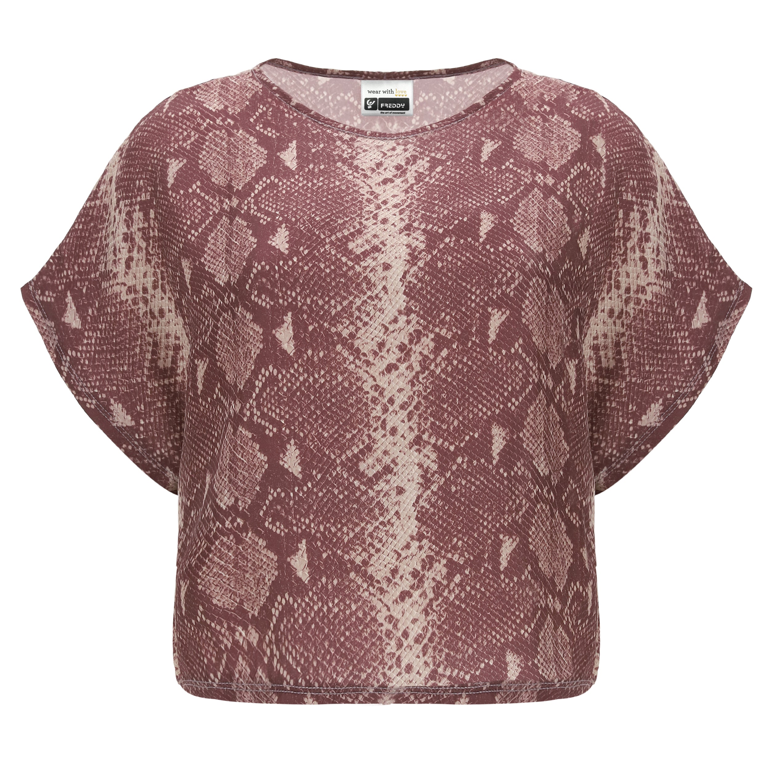 freddy-top-ample-reptile-bordeaux-manches-ailette image 4