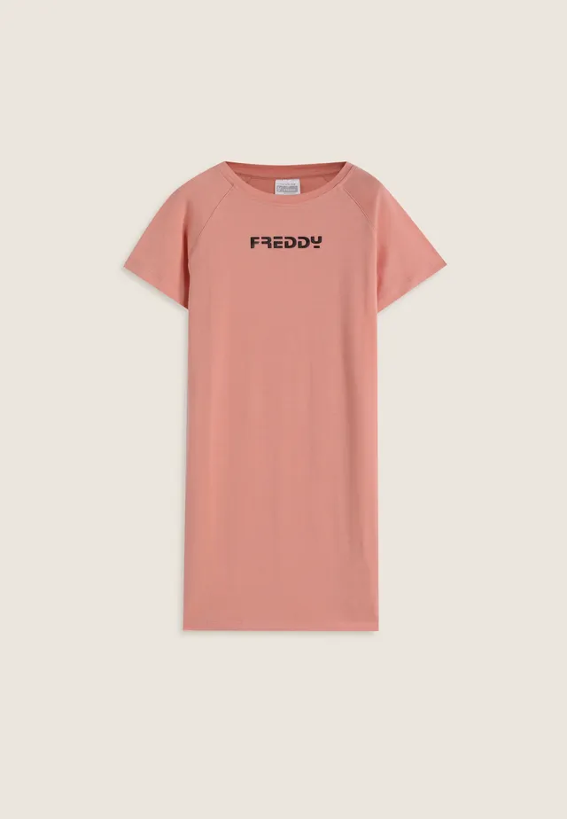 freddy-robe-fille-manches-courtes-raglan-coton-stretch image 1