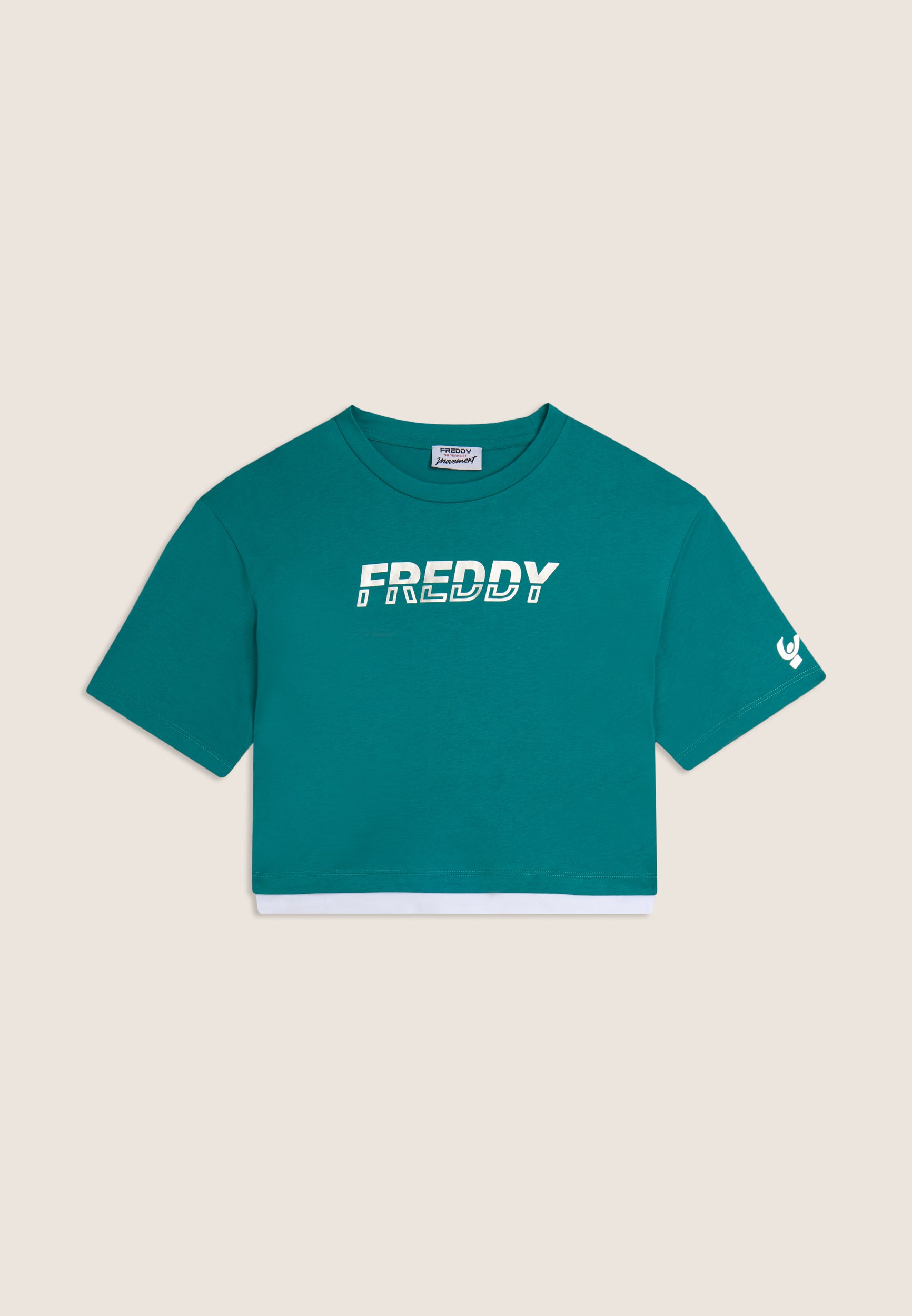 freddy-t-shirt-cropped-logo-perlato-t-shirt-femme image 4
