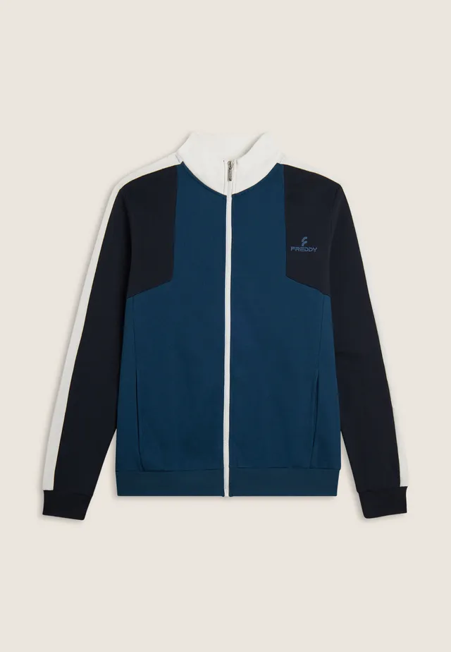 freddy-sweat-homme-full-zip-color-block-en-coton-m-lang image 1