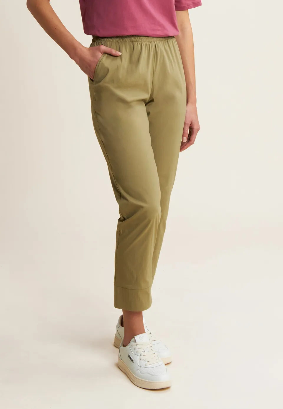 freddy-pantalon-popeline-elasticizzato-regular-fit-droit image 1